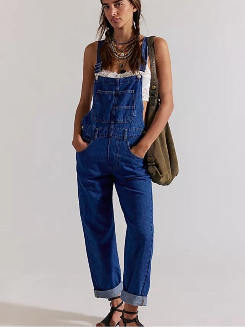 Free People We The Free Ziggy Denim Overalls in Sapphire size XS